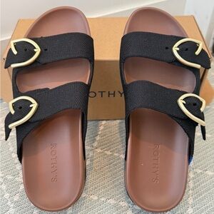 Rothy's Black and Brown Casual Sandals